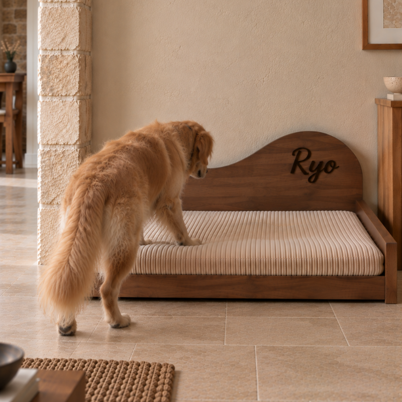 Lit personnalisé pour chien - Forme Vague
