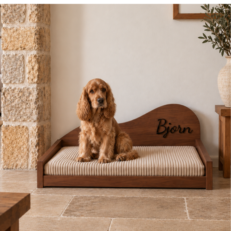 Lit personnalisé pour chien - Forme Vague