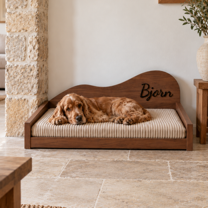 Lit personnalisé pour chien - Forme Vague