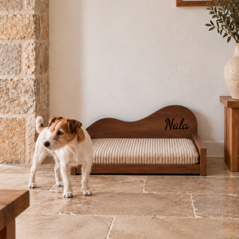 Lit personnalisé pour chien - Forme Vague