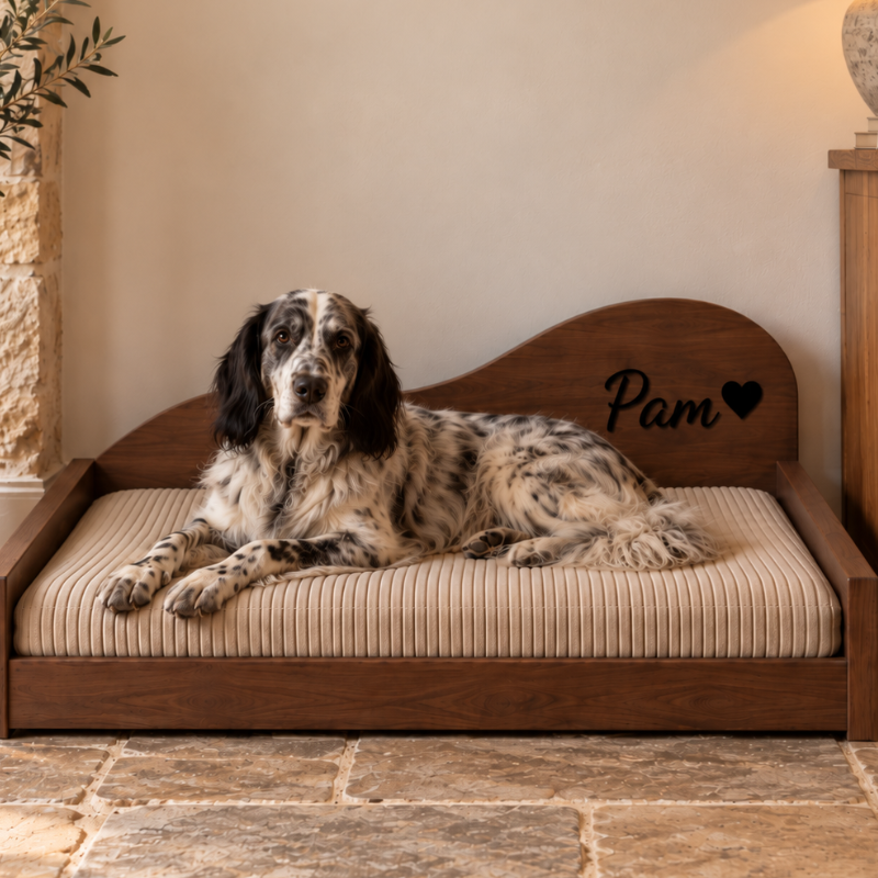 Lit personnalisé pour chien - Forme Vague