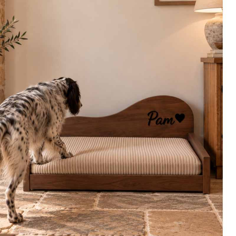 Lit personnalisé pour chien - Forme Vague
