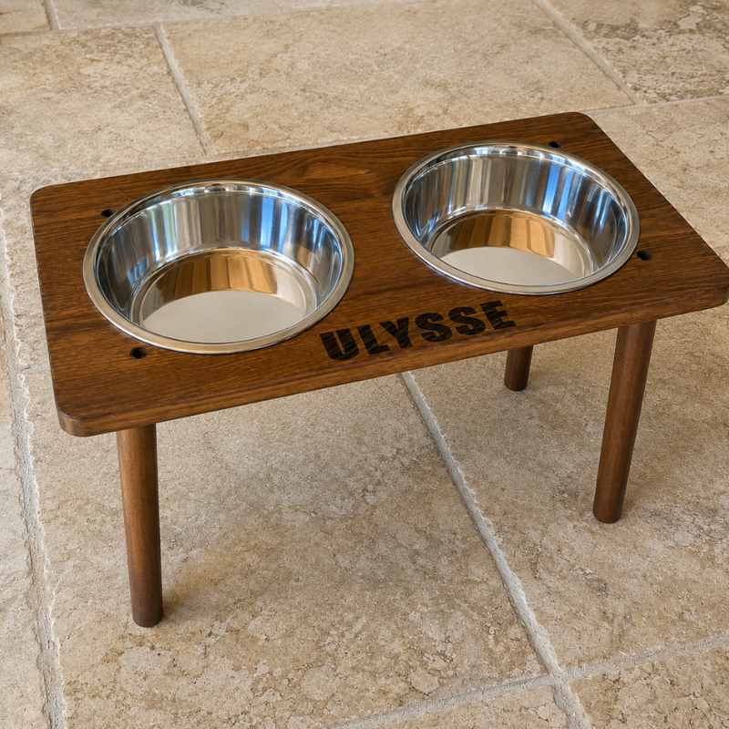 Support gamelles pour chien et chat personnalisé
