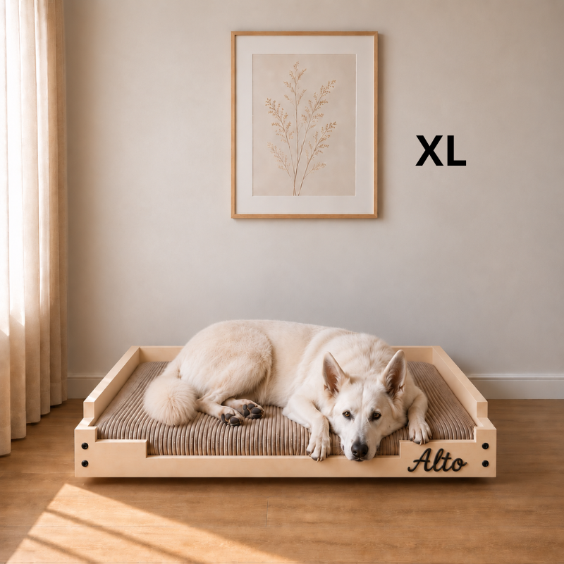 Lit pour chien personnalisé en bois